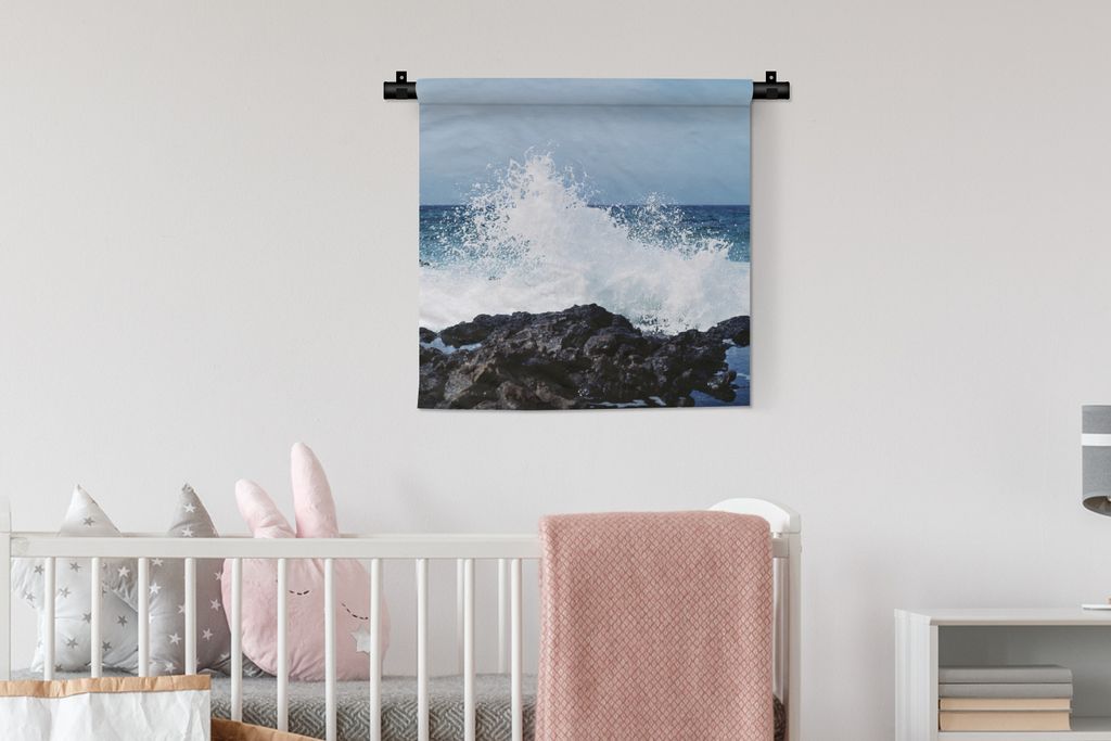 MuchoWow Wandteppich Wandbehang Stein - Golf - Meer 60x60 cm Tapisserie Dekoration Wandtuch - Dekorationen - Wand Decke