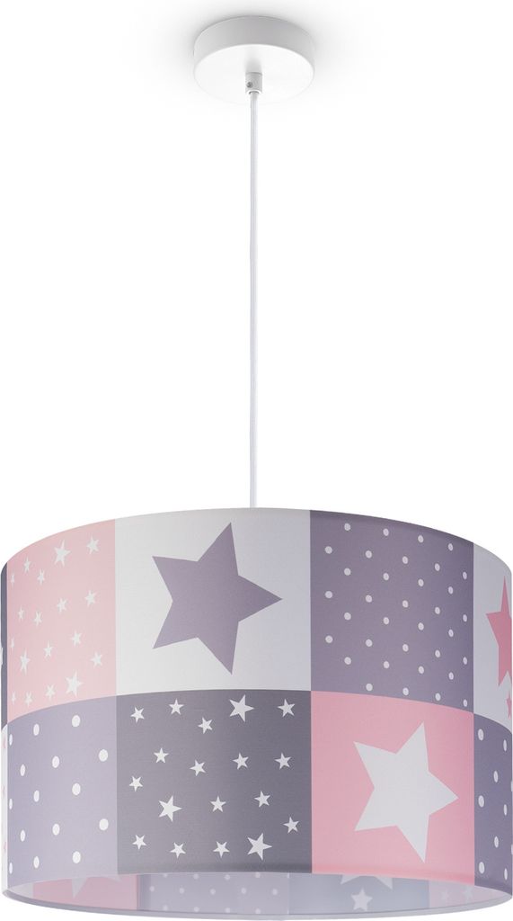 Kinderlampe Deckenlampe LED Pendelleuchte Kinderzimmer Lampe Sternen Motiv E27 Leuchten Farbe / Größe Pink (Ø45.5cm)