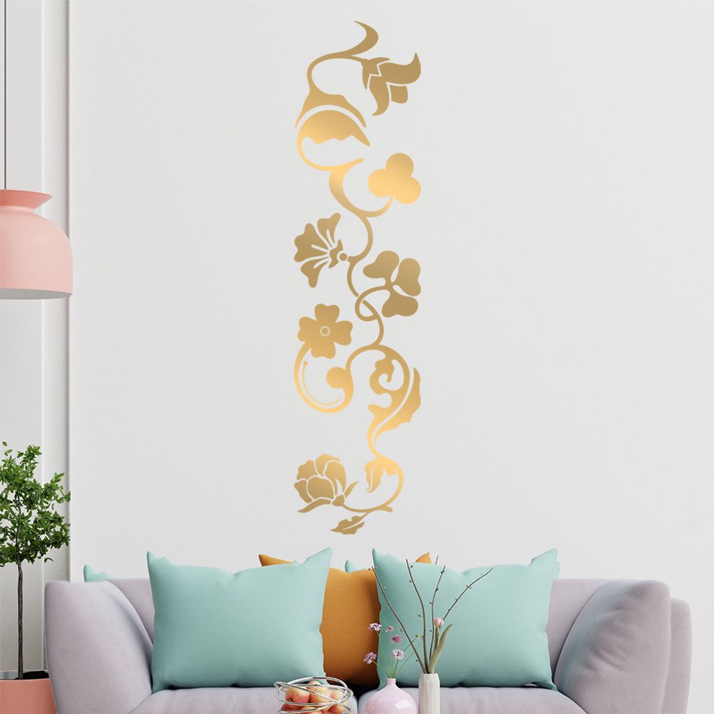 verrschiedene Blüten - Tribal Wandtattoo in 6 Größen - Wandaufkleber Wall Sticker - Dekoration, Küche, Wohnzimmer, Schlafzimmer, Badezimmer