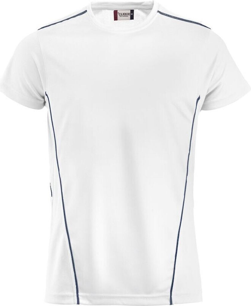 Clique - "Ice" T-Shirt für Herren/Damen Uni - Sport UB524 (XXL) (Weiß/Marineblau)