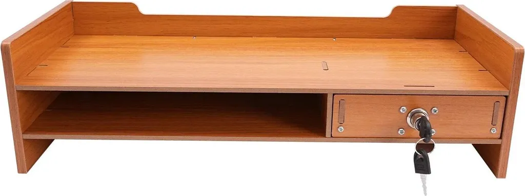 Rialzo Monitor Legno Cachi | Organizer Scrivania per Casa e Ufficio