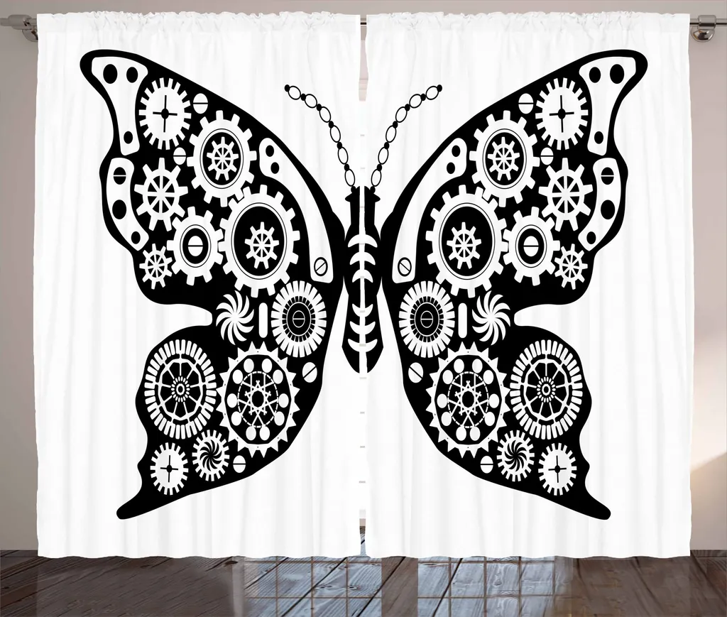 ABAKUHAUS Tenda Steampunk Rustica Insetti 280x175cm per Camera da Letto
