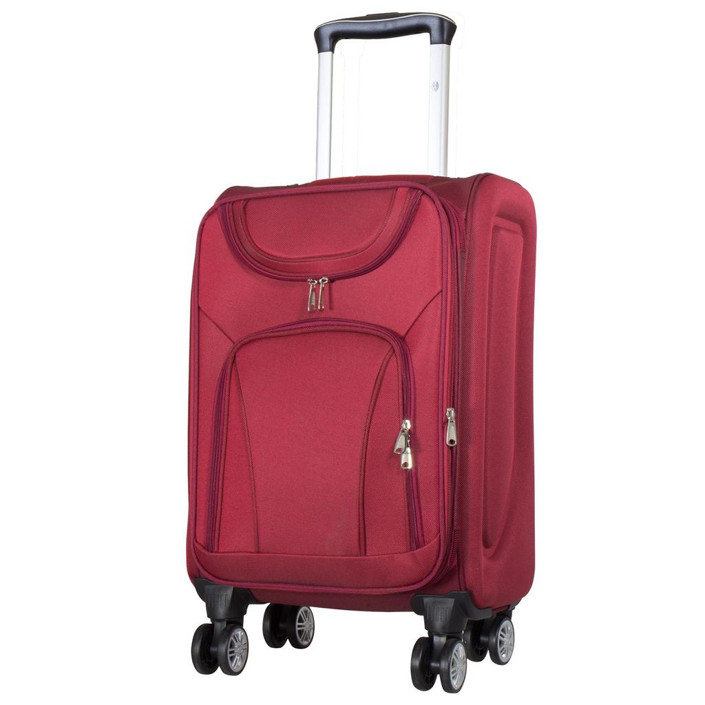 Nylon Handgepäck Reisekoffer Maribor rot Trolley 4 Rollen leicht Weichgepäck Größe S