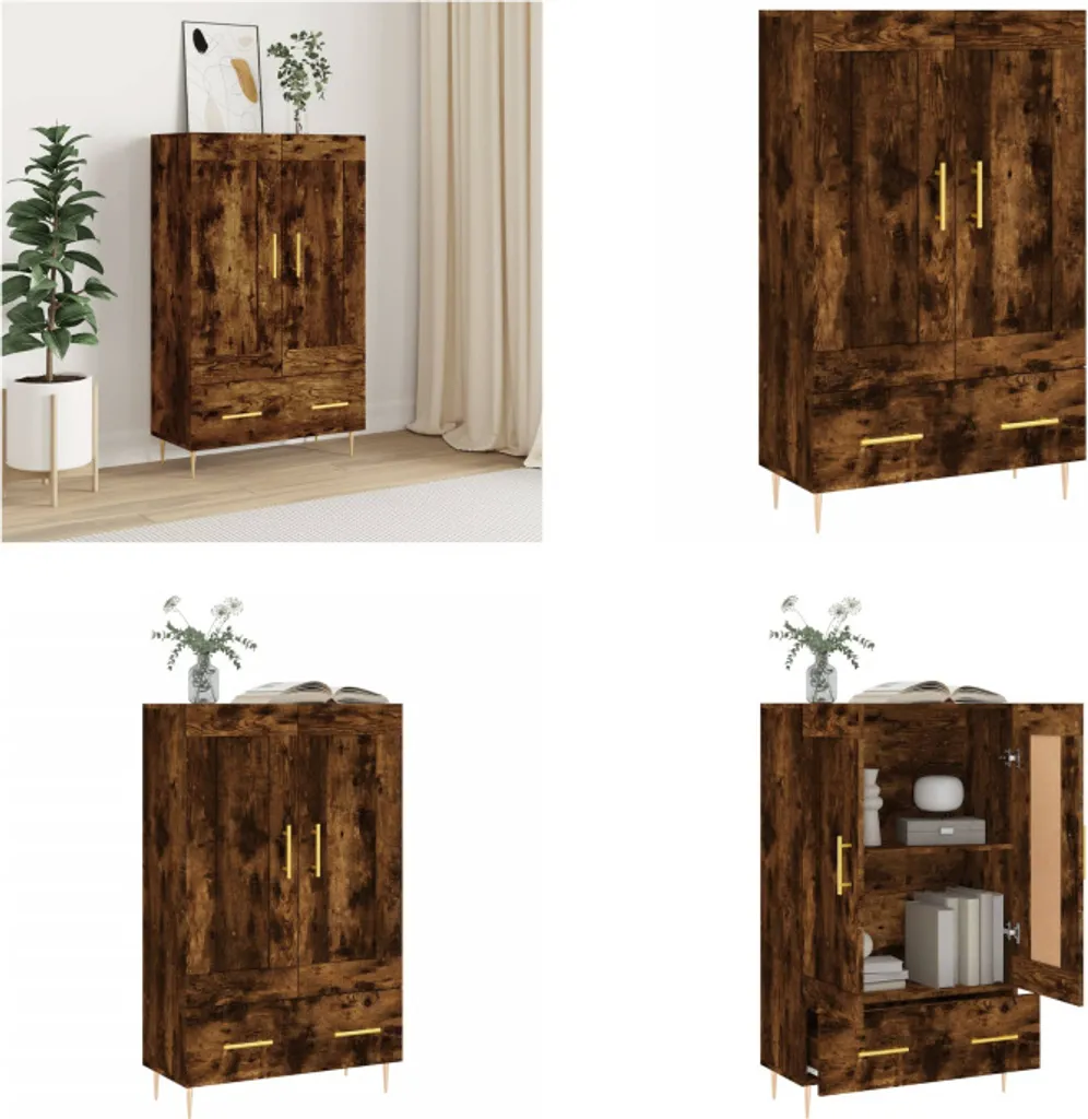 Madia Moderna Rovere Fumo vidaXL 69,5x31x115 cm | Armadio Soggiorno