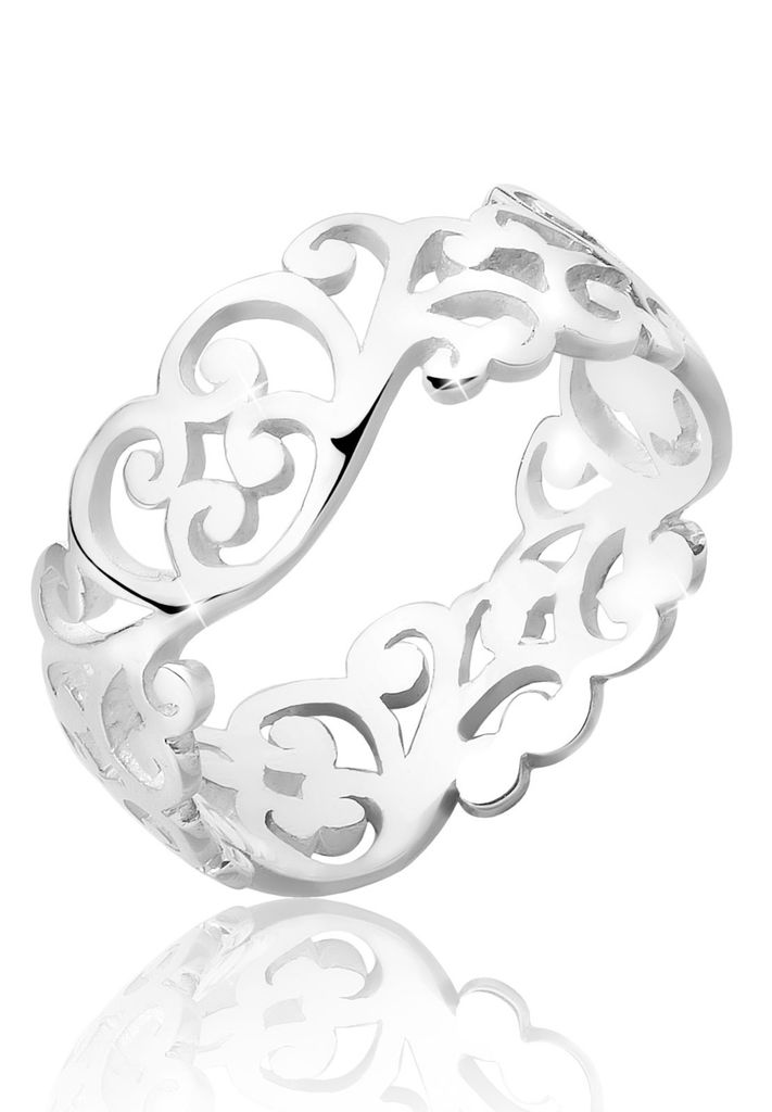 Elli Ring Ornament Cut Out Blätter 925 Silber 58 mm Silber