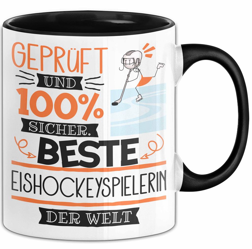 Beste Eishockeyspielerin Der Welt Tasse Geschenk für Eine Eishockeyspielerin Und Sicher Geschenkidee Geburtstag Weihnachten (Schwarz)