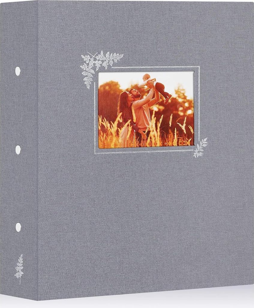 Fotoalbum 1000 Fotos - säurefrei, elegant - 1 Stück - natürliches Leinen
