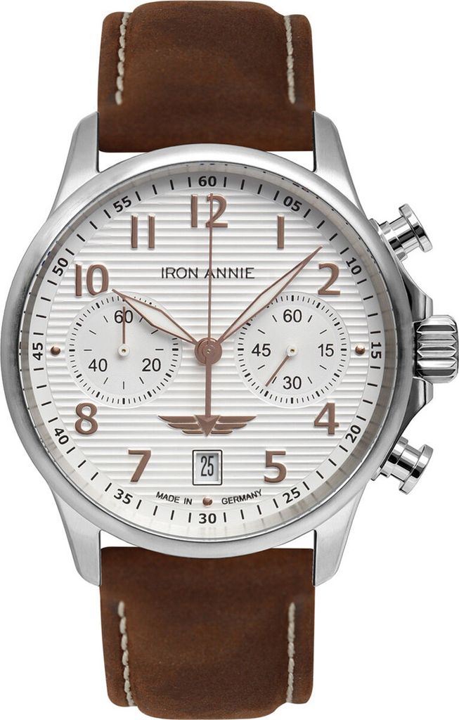 Iron Annie 5876-4 Herren Uhr Armbanduhr Quarz Edelstahl Leder