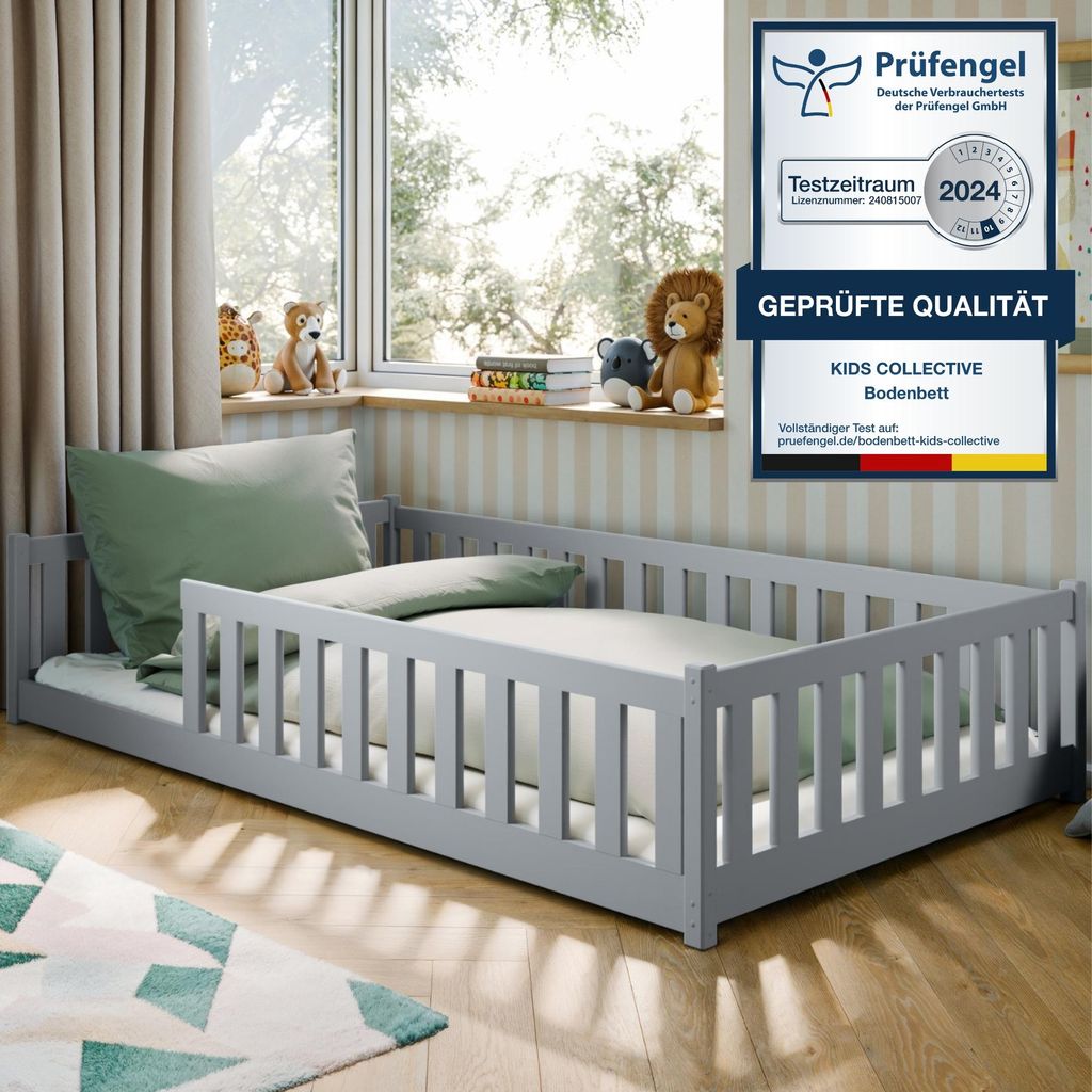 Lit d'enfant Lit de sol 120x200 cm avec protection contre Image du produit 
