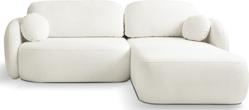 Modernes Ecksofa Lotte mit Bettkasten – Schlafsofa mit Schlaffunktion & Bettfunktion, L-Form Couch mit Ottomane - Rechts – Bequeme Polstergarni...