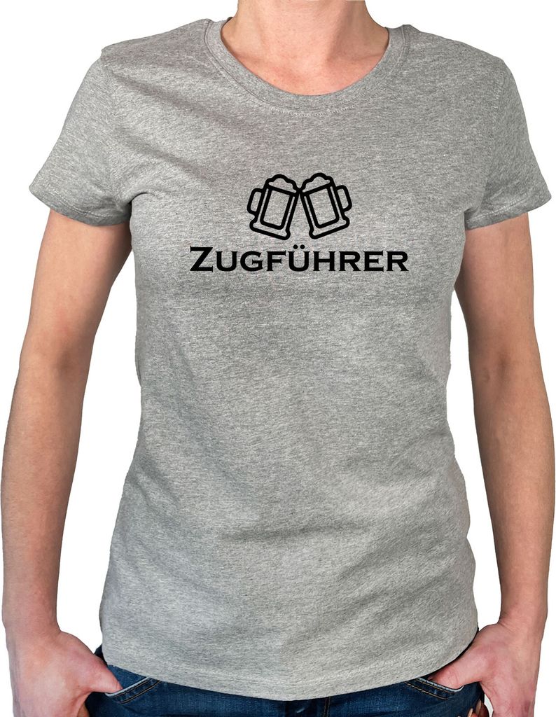 Huuraa Damen T-Shirt Zugführer Schützenfest M Sport Grey Bio Baumwolle Fairtrade Damenshirt Geschenkidee