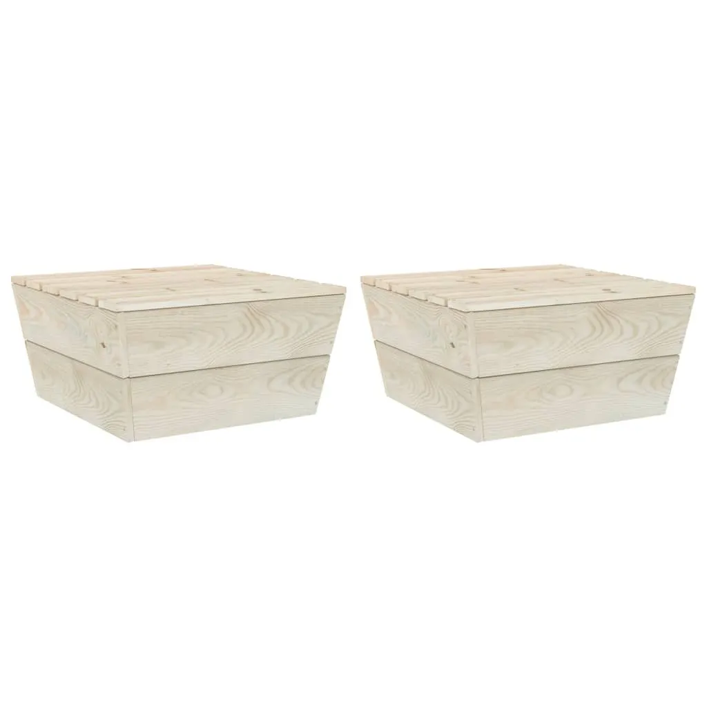 Tavolini Bassi da Esterno in Abete 60x60x30 cm - Set 2 Pezzi Legno Trattato - 7