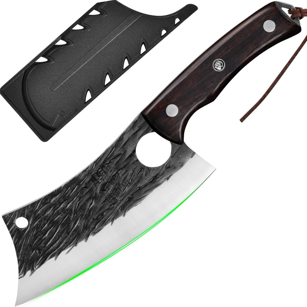 FULLHI Kochmesser Edelstahl 29 cm Japanischer Stil Holzgriff
