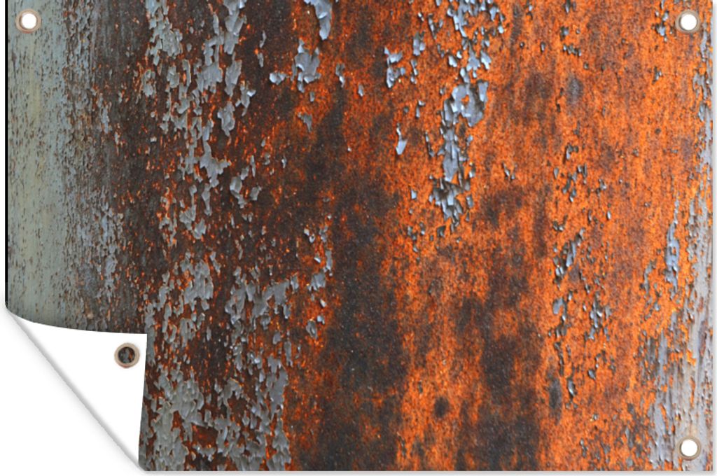 MuchoWow 60x40 cm Outdoor-Poster Gartendeko Sichtschutz Garten Poster für den Garten Rost - Wand - Grau