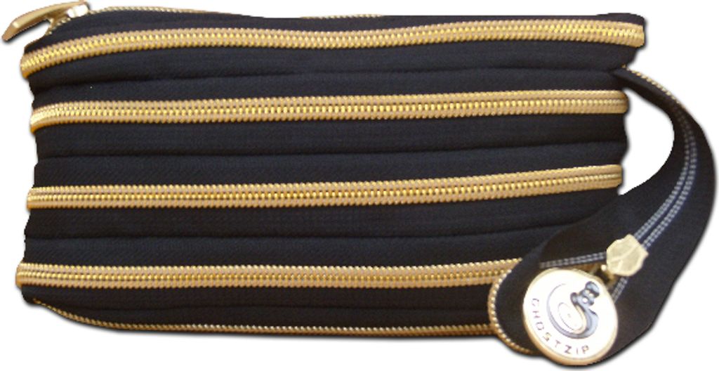 GHOSTZIP Handtasche Abendtasche Clutches Tasche Schwarz/ Gold