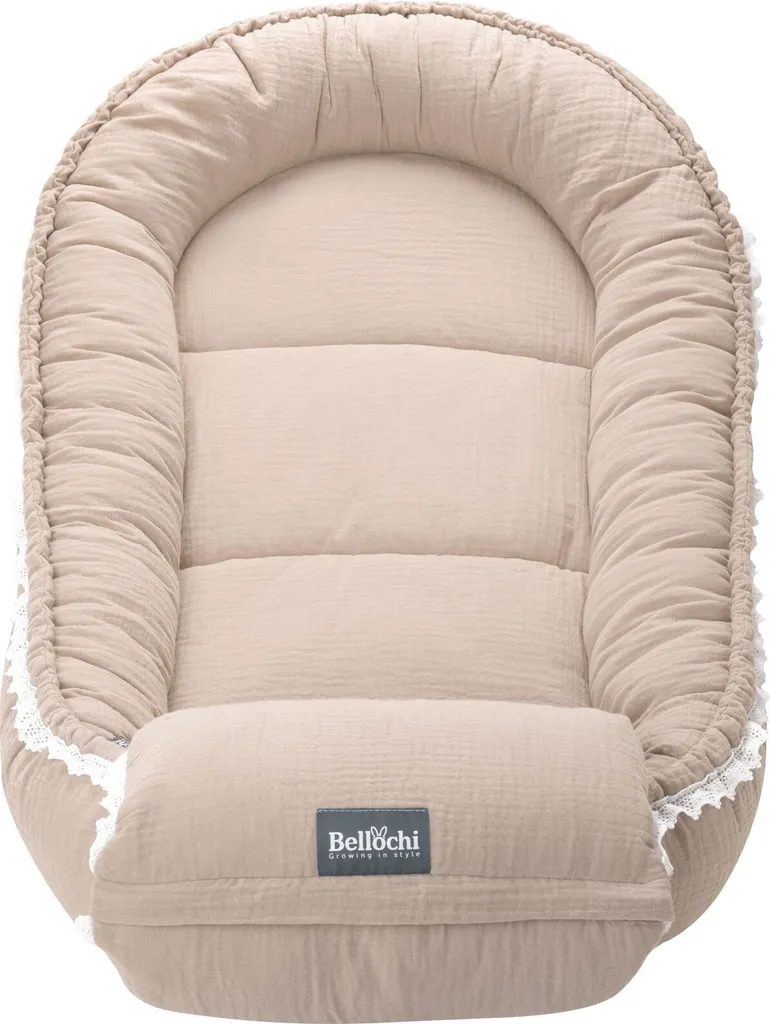 Cocon Bébé Mousseline Douillette avec Housse et Oreiller Décoratif Beige - 3