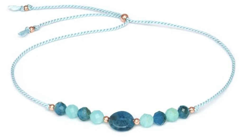 Bracelet cordon amazonite et apatite HE11R3RG-LB - Bijou artisanal