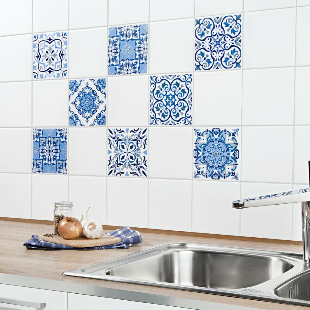 18x 3D Mosaik Fliesenaufkleber Wandaufkleber Küche Bad Fliesenfolie 10*10cm 