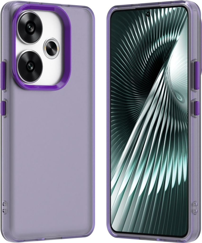 Handyhülle für Xiaomi Poco F6 5G Schlank Durchscheinend Matt Stoßfest Schutzhülle Lila