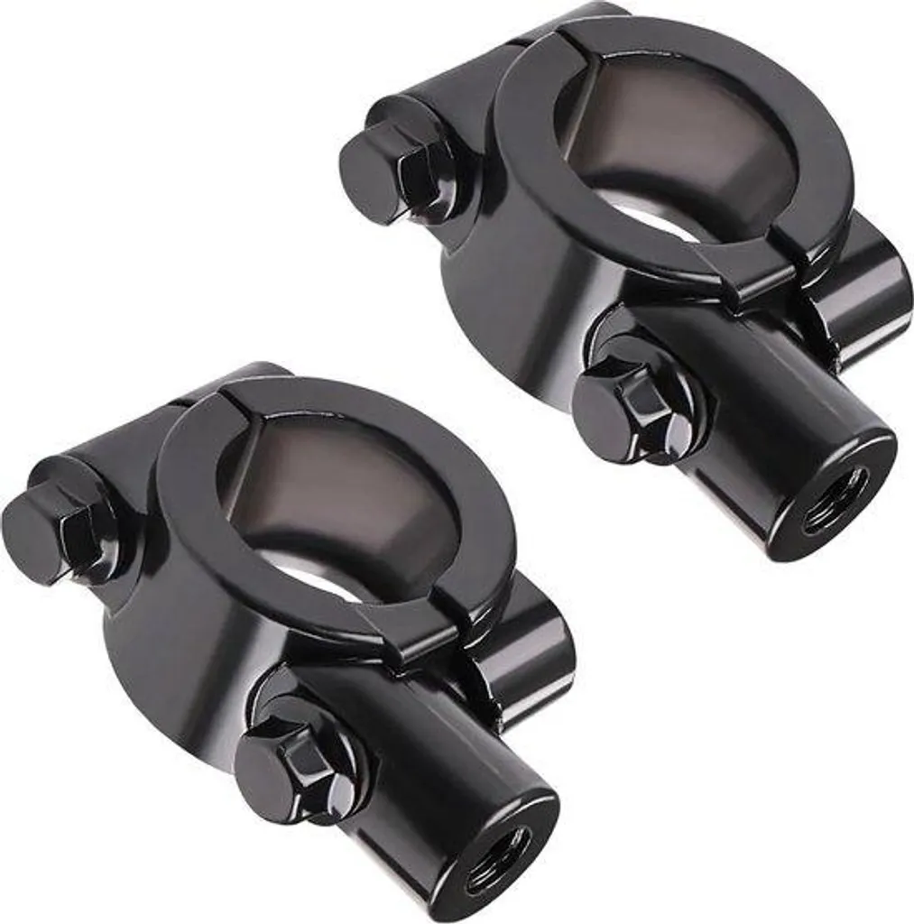 Supports de rétroviseurs moto pour montage sur guidon 22mm, pack de 2 noir