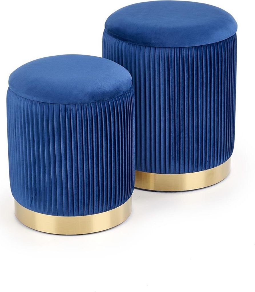 Halmar Hocker (2 Stück) Monty - Granat / Gold