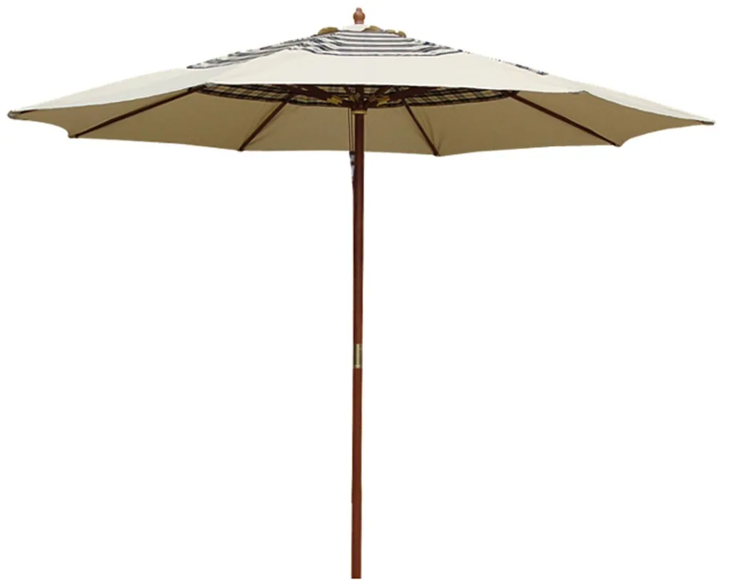 Parasol bois 350cm Sun Top - Parasol rond parasol de jardin à manivelle
