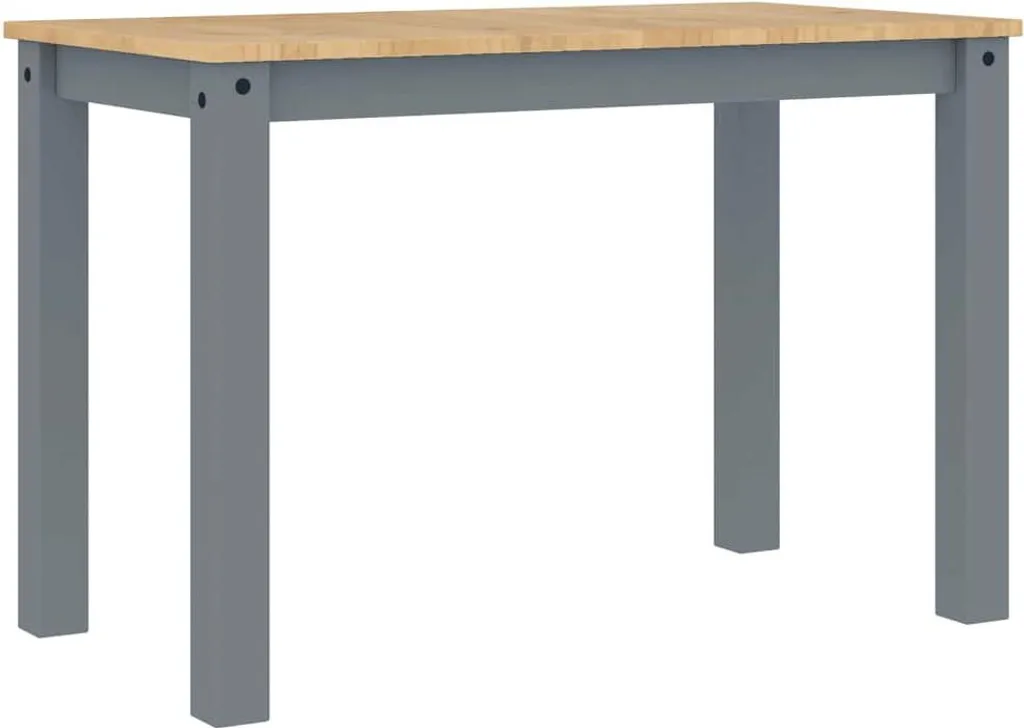 Table rectangulaire Panama 117x60 cm en pin massif gris anthracite