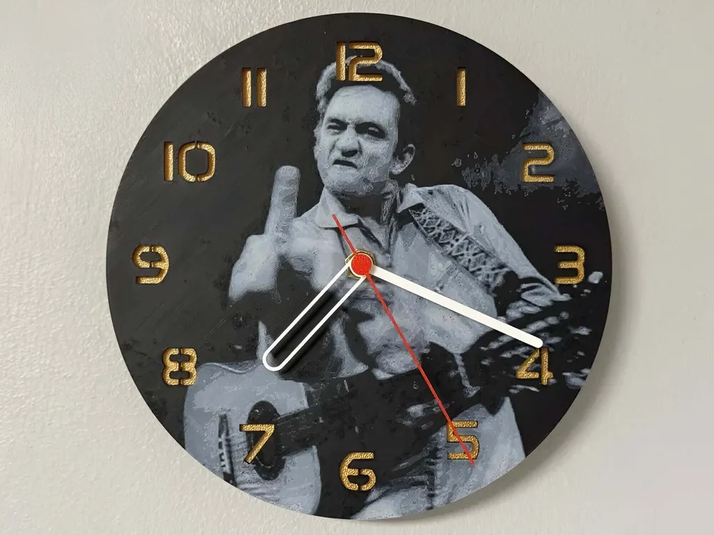 Décoration Murale Johnny Cash Grand Ø 245mm - Idée Cadeau Musique Rock