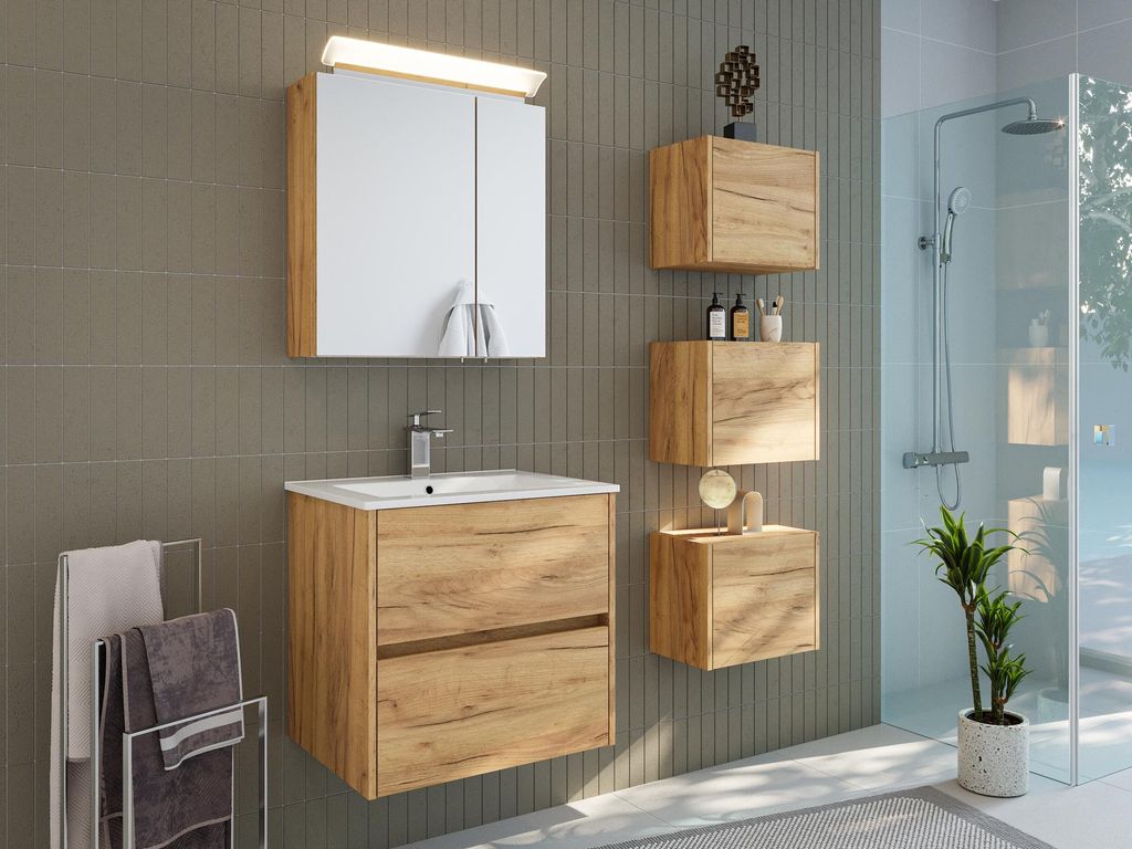Badmöbelset 5-teilig "Limes 60" Eiche Gold