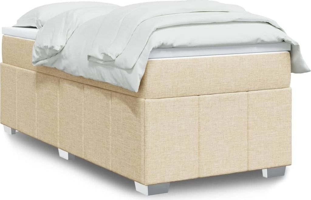 Maison Exclusive - Boxspringbett mit Matratze Creme 100x200 cm Stoff