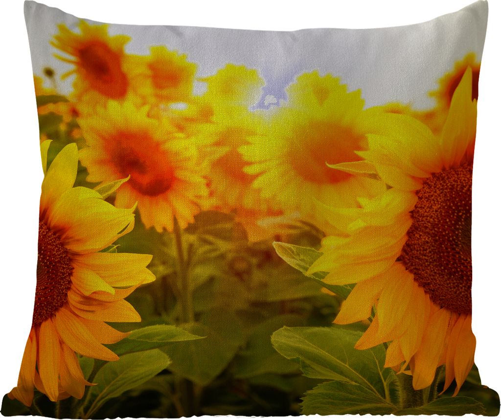 MuchoWow Outdoor Kissen - Sonnenblume - Gelb - Blumen - Sonne - 40x40 cm - Wetterfest - Lounge Kissen - Kopfkissen - Interieur - Polster mit Bild