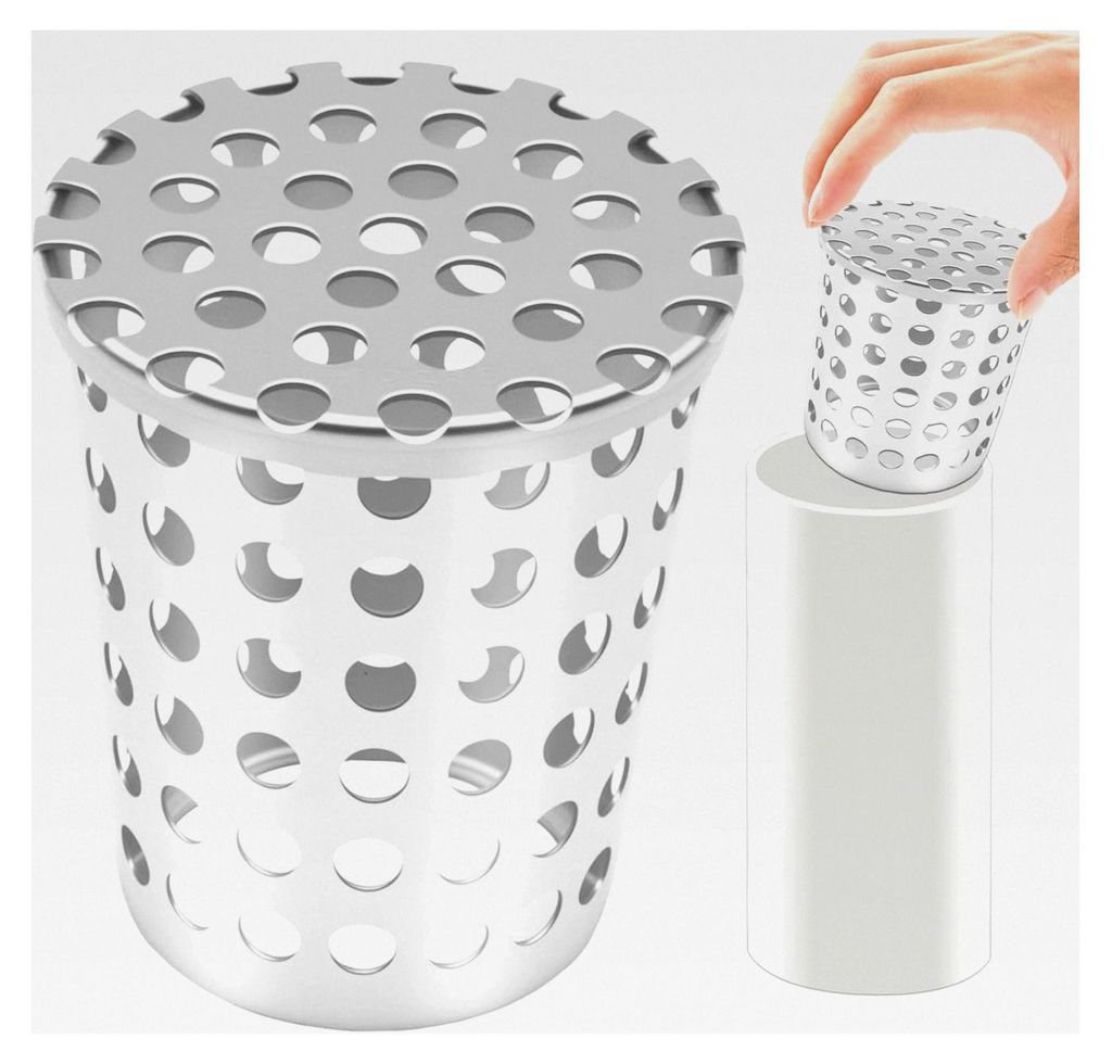Laubschutz für Dachrinnen, Regenrinnen und Fallrohre aus Edelstahl, Laubfang für Flachdachabläufe, Regenwasserfilter, Dachrinne Sieb (50 mm)
