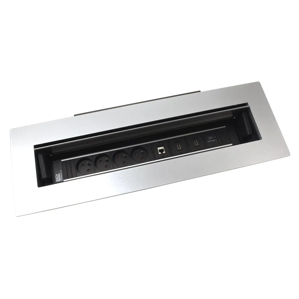 Bachmann Top Frame Sym octuple RAL9006 boîtier noir pour table bureau - 9
