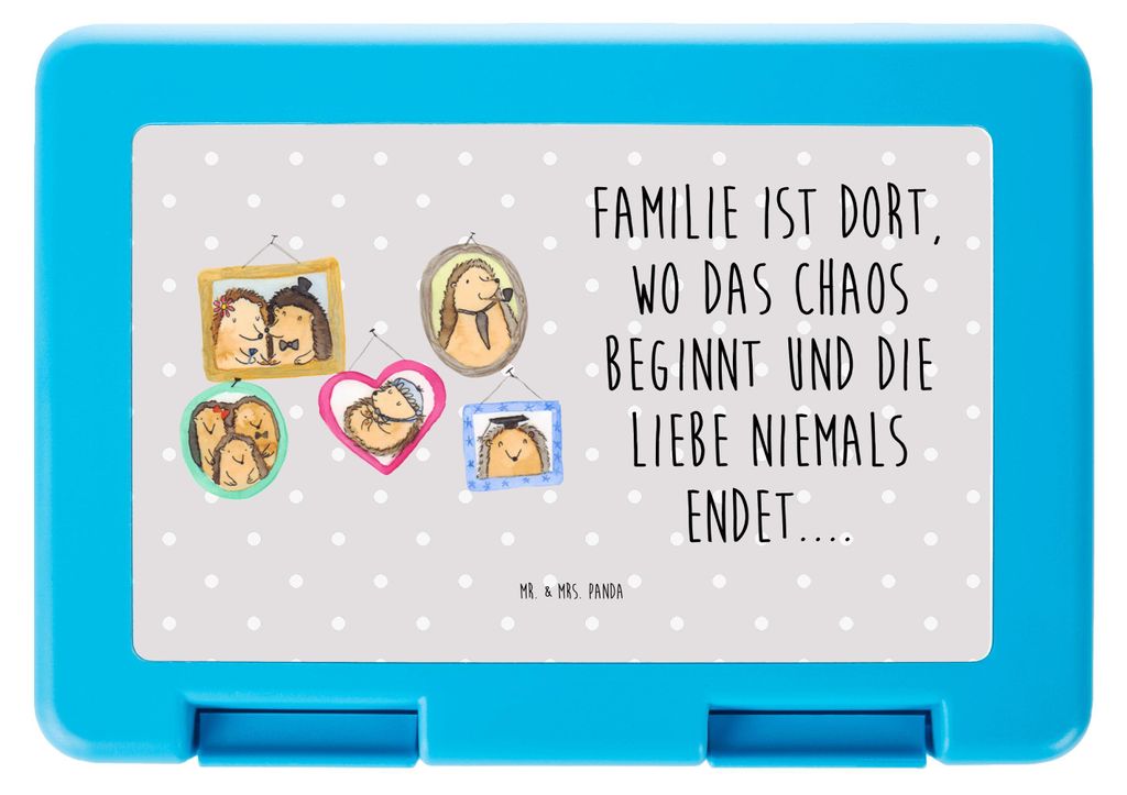Mr. & Mrs. Panda Bentobox Igel Familie - Grau Pastell - Geschenk, Muttertag, Bilder, Brotzeitbox, Mama, Snackbox, Bento Box, Lunchbox, Brot Aufbewa...