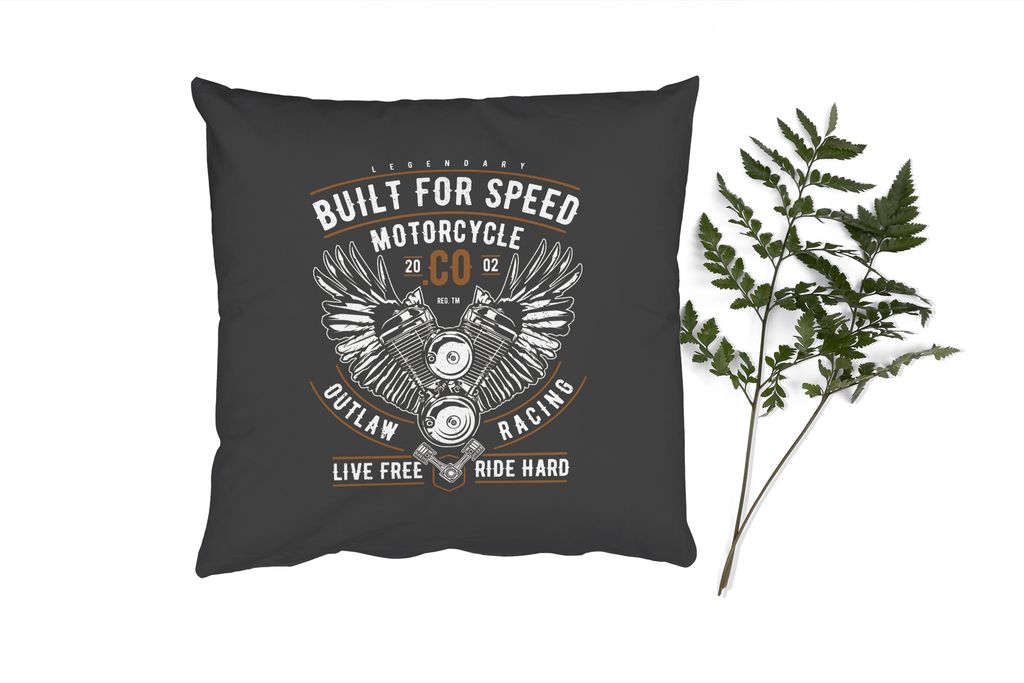 MuchoWow Zierkissen Sofakissen Wohnzimmer Dekokissen 45x45 cm Mancave - Flügel - Vintage - Motor - Schlafpolster - Polster für das Sofa