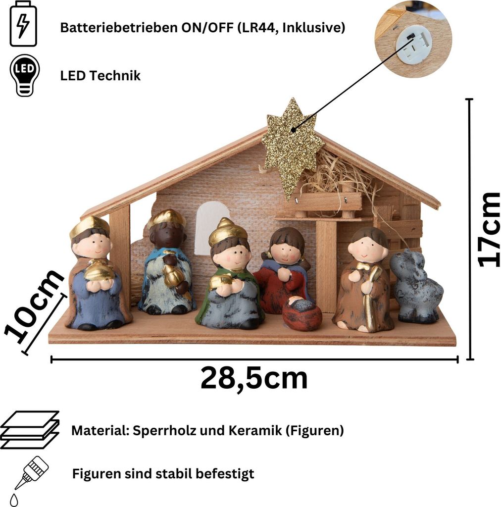 Krippe Weihnachtskrippe Komplettset mit  Kaufland.de