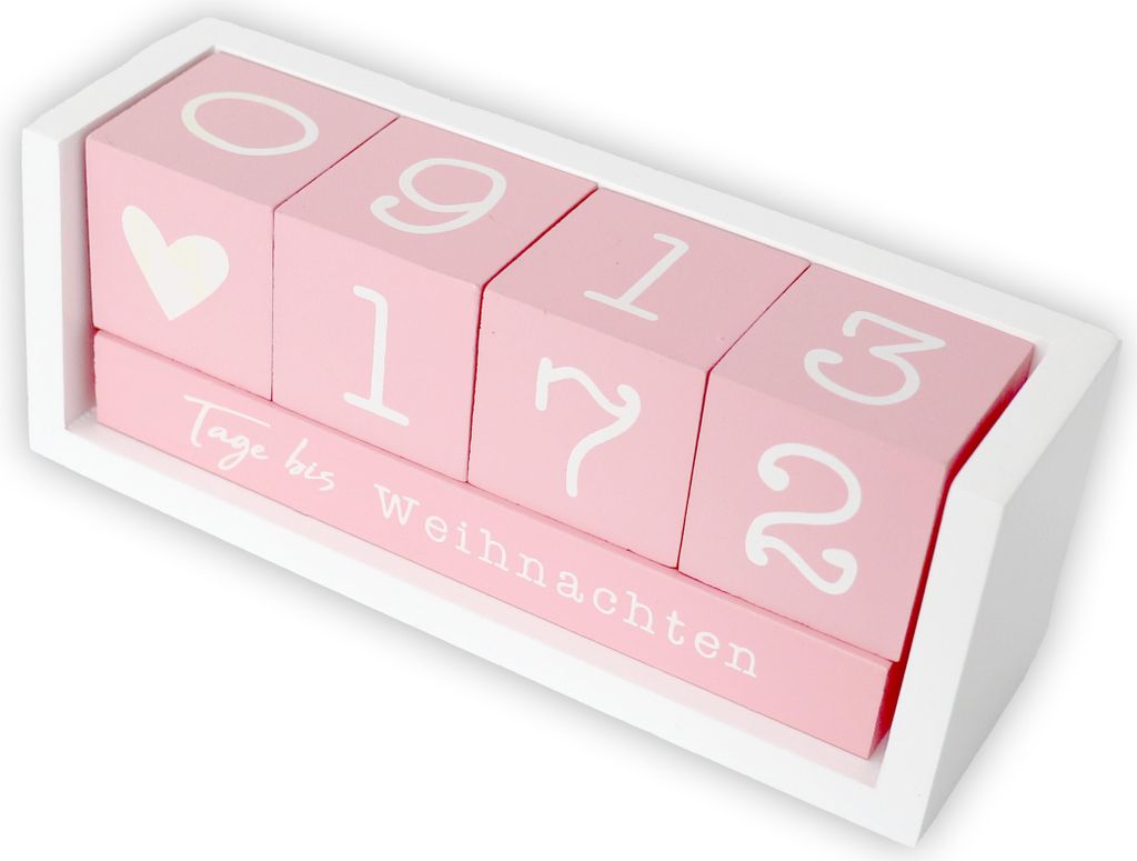 Countdown Kalender Holz-Tischkalender, Tagezähler