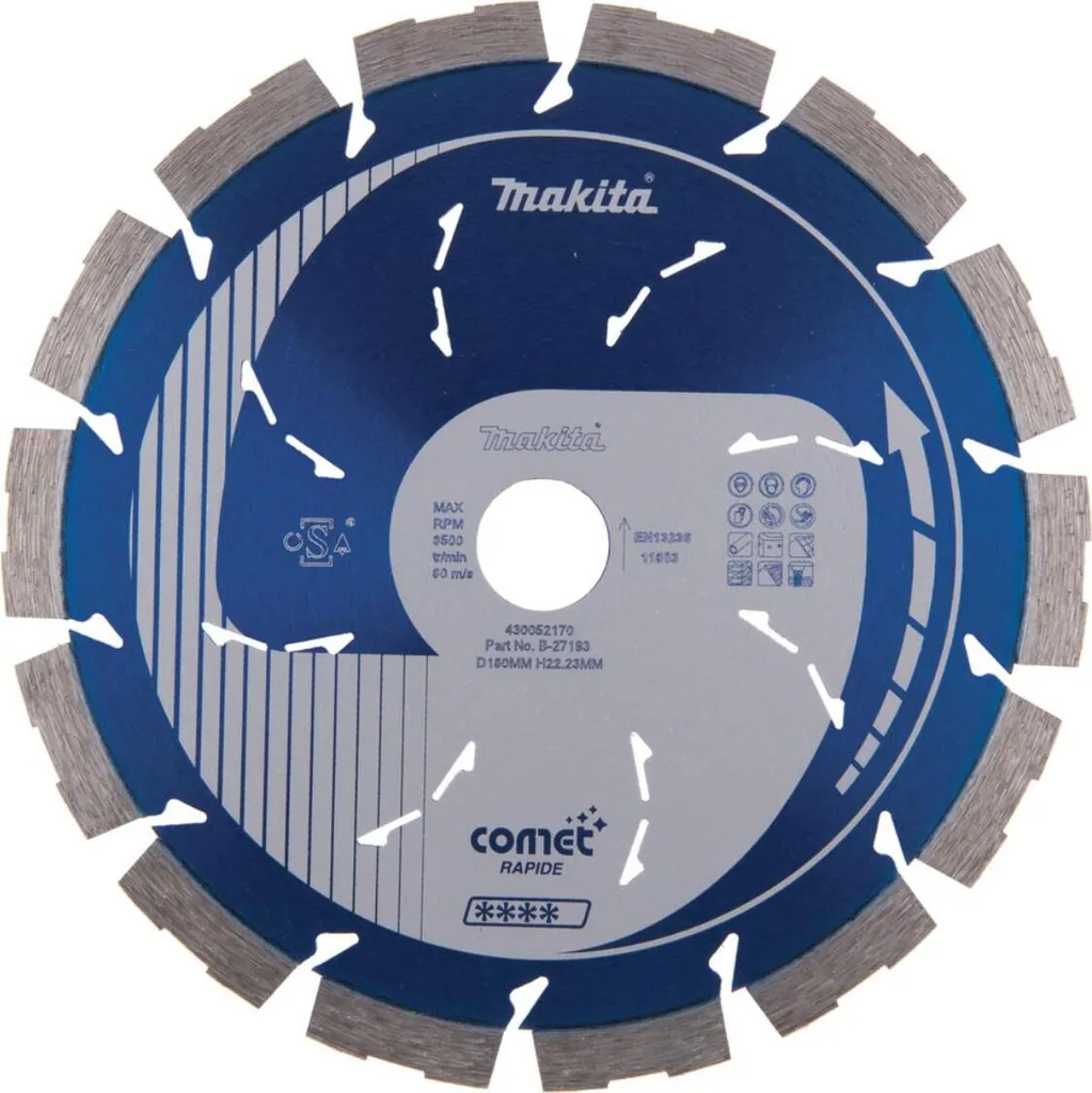 Disque Diamanté Makita Comet 180mm avec Segment de 10mm Longue Durée