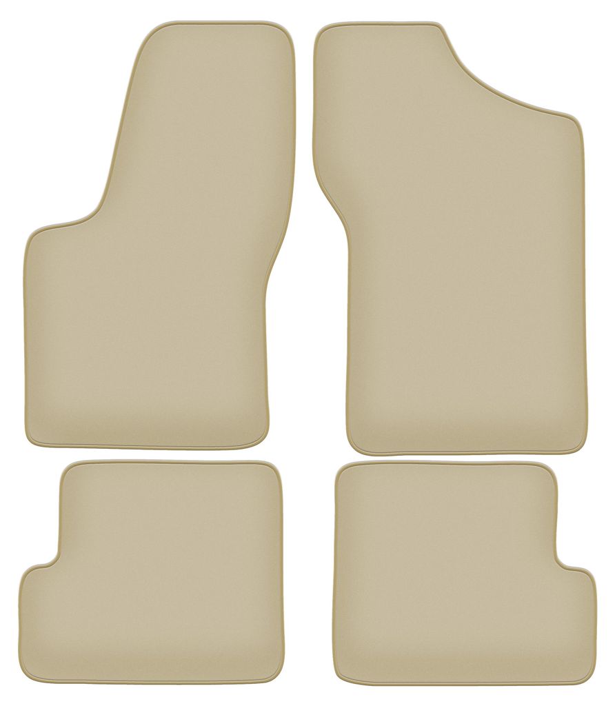 Velours-Fußmatten PREMIUM beige passend für Fiat Seicento (1998-2010, Schrägheck) – mit Befestigungen – passgenau