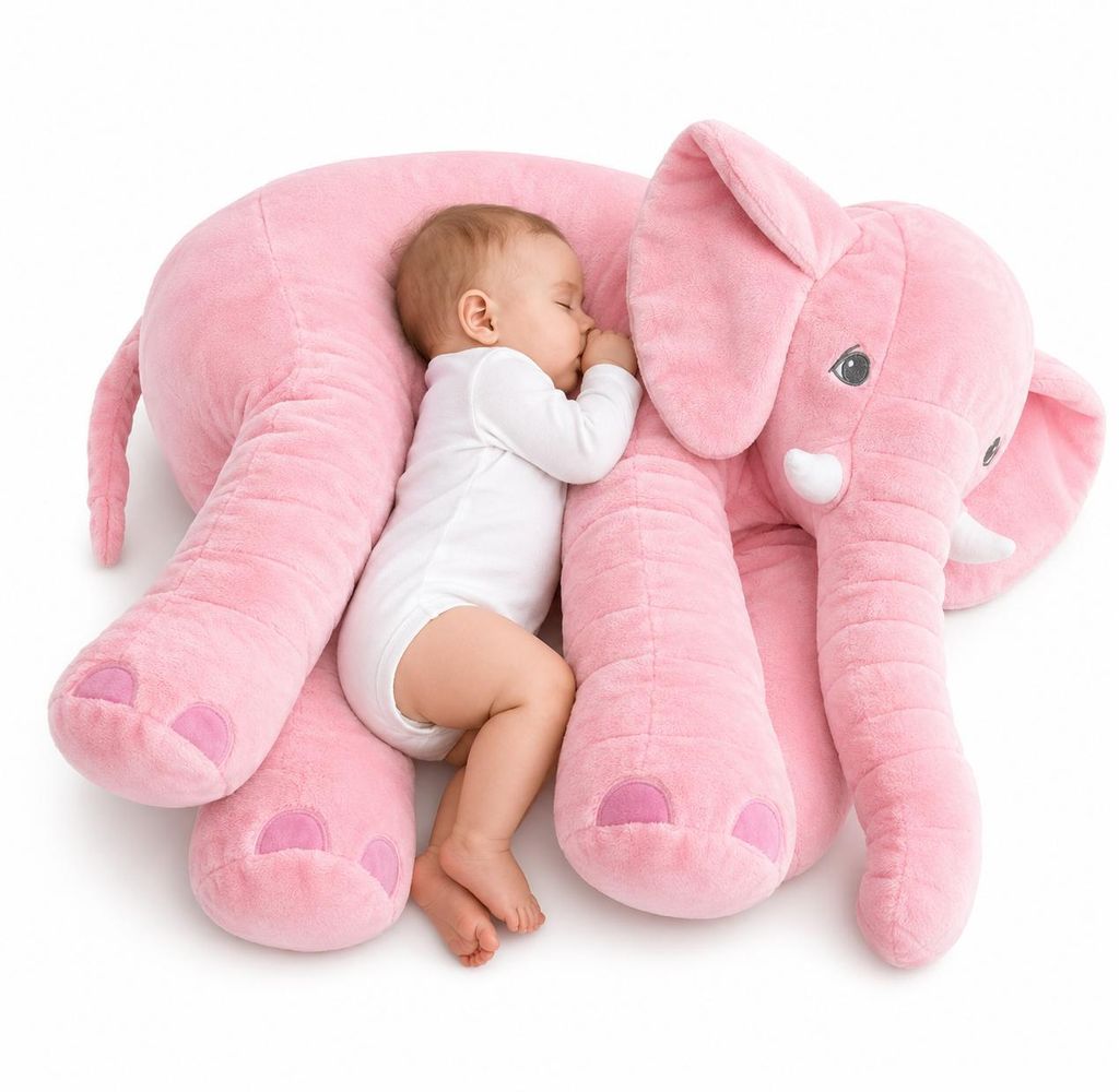 Gustaw Big Elephant (Rosa, 50 cm) - Peluche, elefante di Immagine del prodotto 