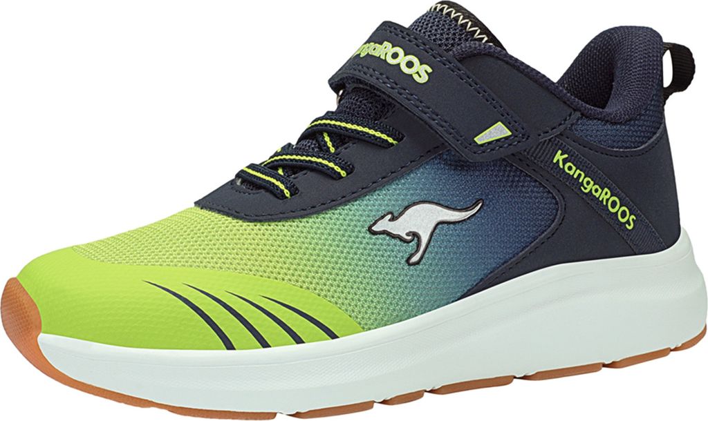 KangaROOS Kinder-Sportschuhe-Indoorschuhe-Hallenschuhe KB-Rida EV Blau-Gelb-Weiß, Farbe:blau, EU Größe:34