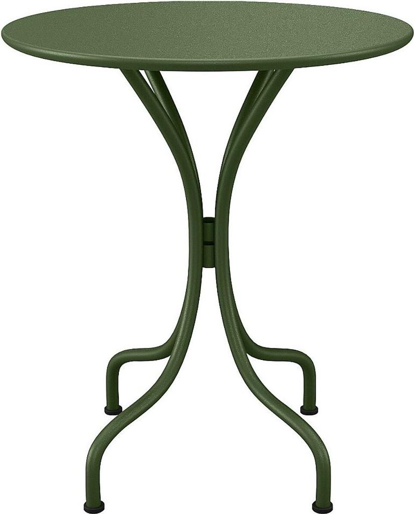 Runder Metall-Gartentisch, Durchmesser 60 cm – Kaki – Produktbild 