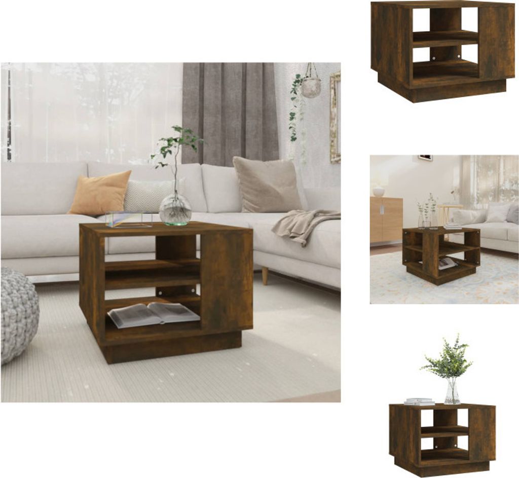 vidaXL Couchtisch Räuchereiche 55x55x43 cm Holzwerkstoff - Couchtische
