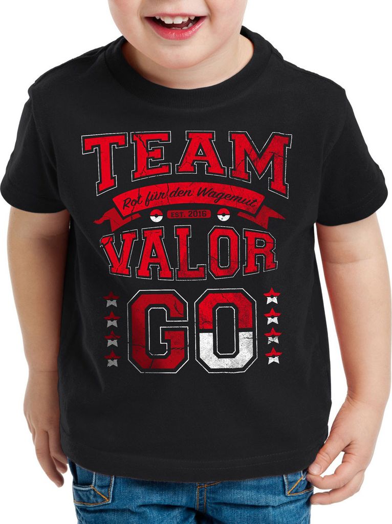 style3 Team Rot Valor Kinder T-Shirt Wagemut Feuer