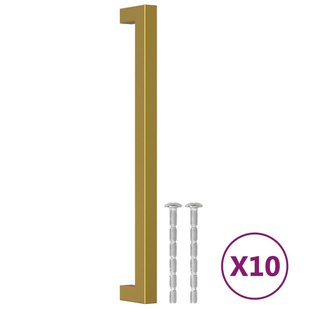 vidaXL Nábytkové úchytky 10 ks. Zlatá 224 mm nerezová ocel Obrázek produktu 