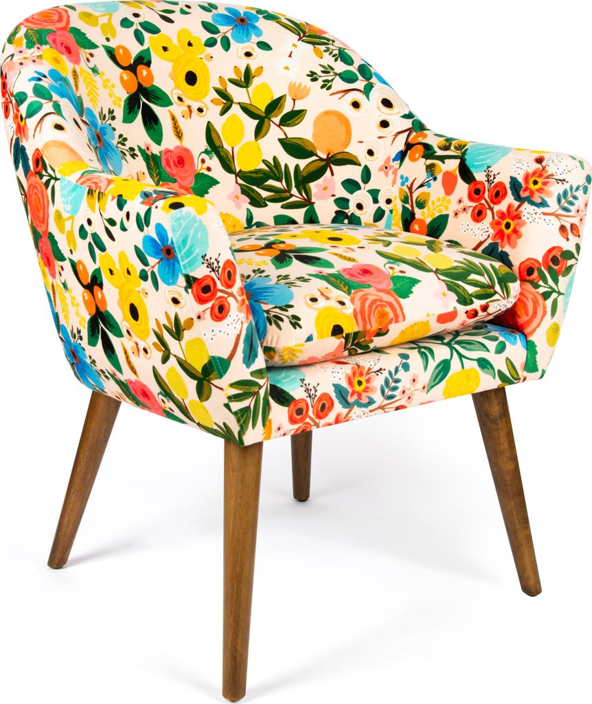 Poltrona Excelsa Fiori Frida poliestere e legno 70,5x65x83 Immagine del prodotto 