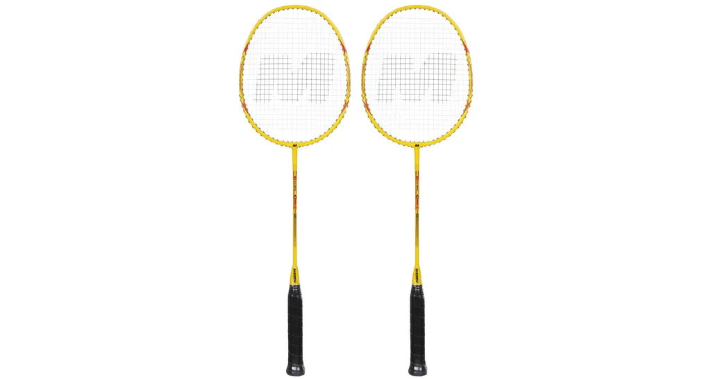 Lot de raquettes de badminton Exel jaune avec volants et housse de club