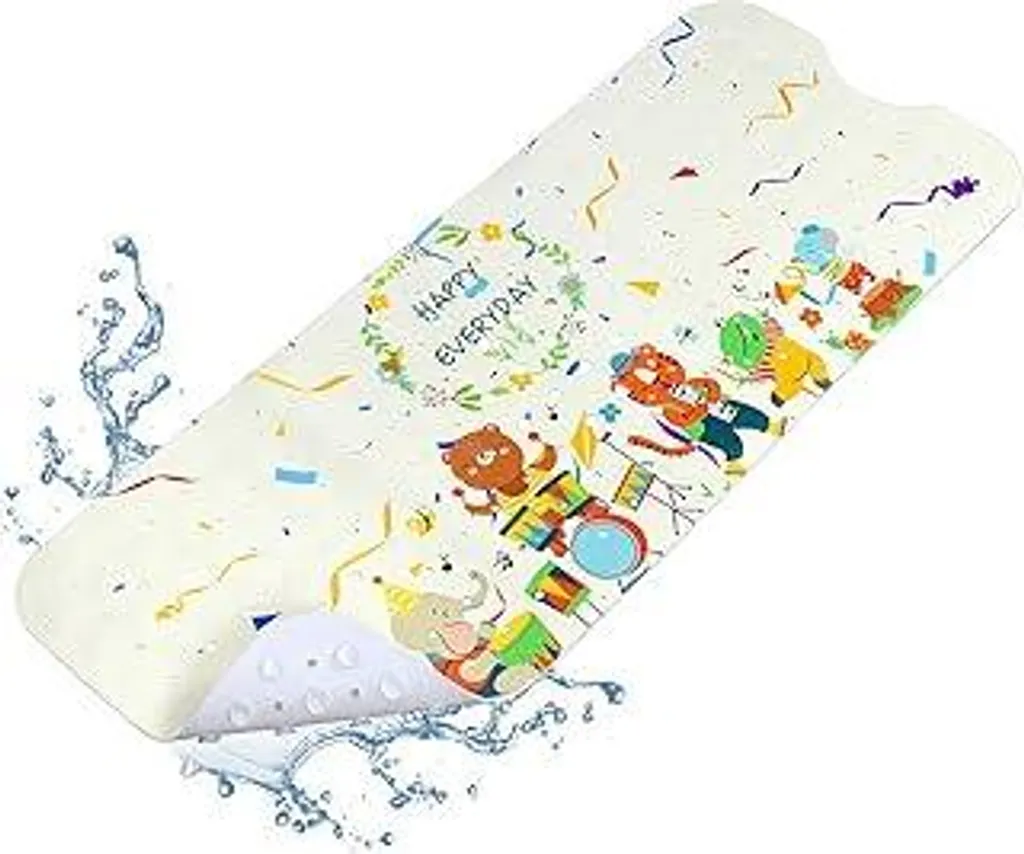 Tappetino Da Bagno Antiscivolo 100x40 Cm – 200 Ventose E Fori Di Drenaggio In TPR (Grigio, Per Vasca E Doccia)