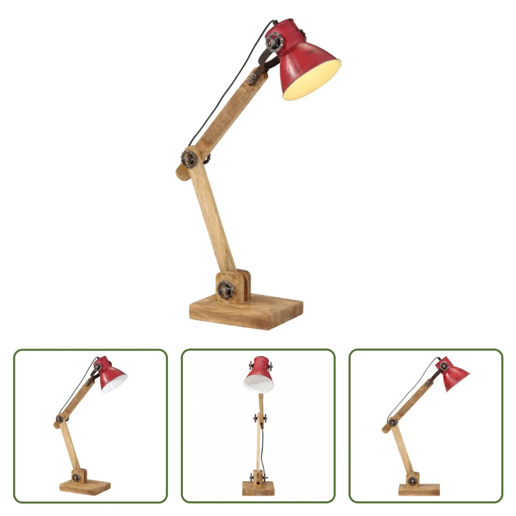 Lampada da Scrivania Rosso Anticato 96cm E27 - Design Vintage Industriale