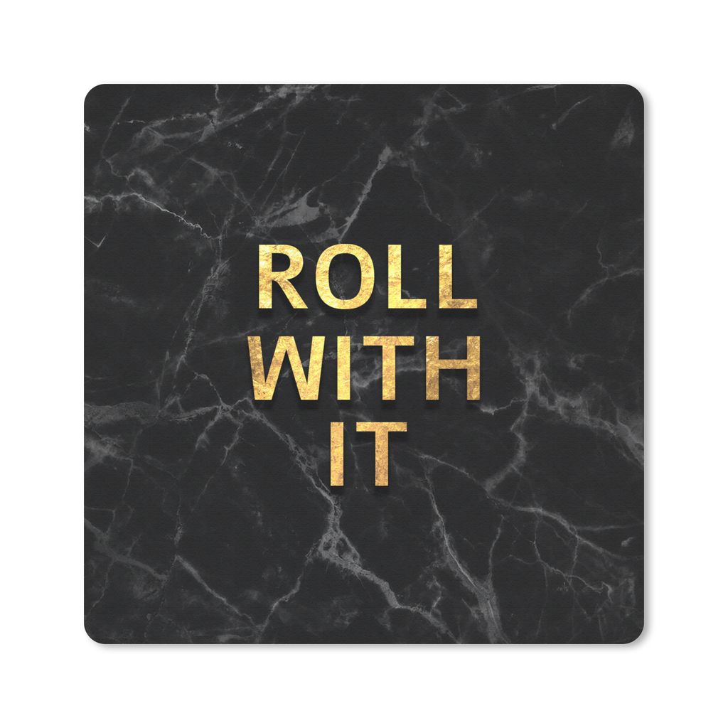 MuchoWow Mauspad Mousepad Zitate - Motivation - Gold - Marmor 20x20 cm - Mousepads - Maus Mat - Pad - Mausunterlage - Desk Mat - Bureauartikeln